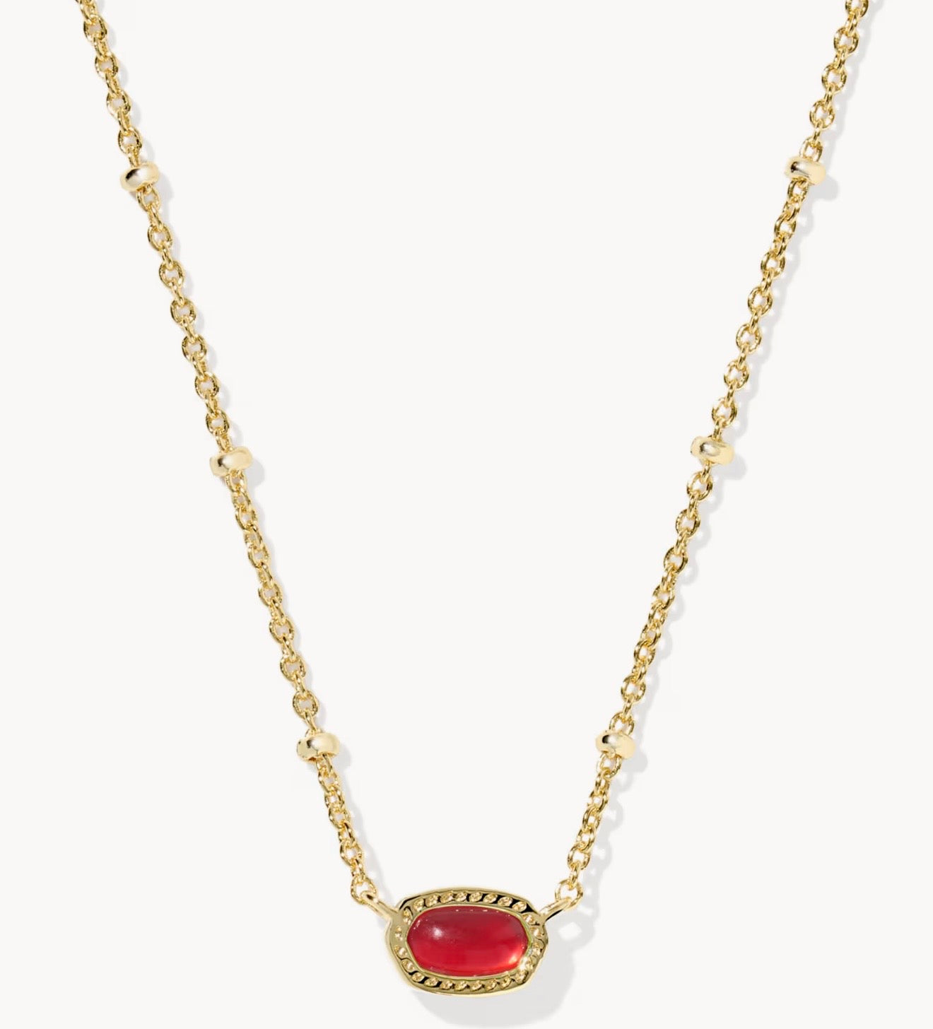 Kendra Scott Mini Elisa Satellite Short Pendant Necklace Gold Red Illusions