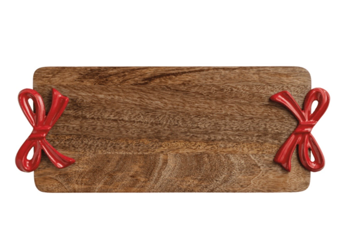 Mud Pie Red Bow Handle Wood Board