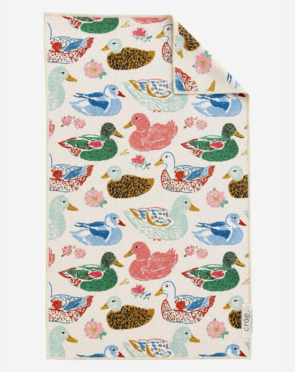 Crae Home Pondside Feeding: Double Sided Hand Towel - Offwhite 17x27in