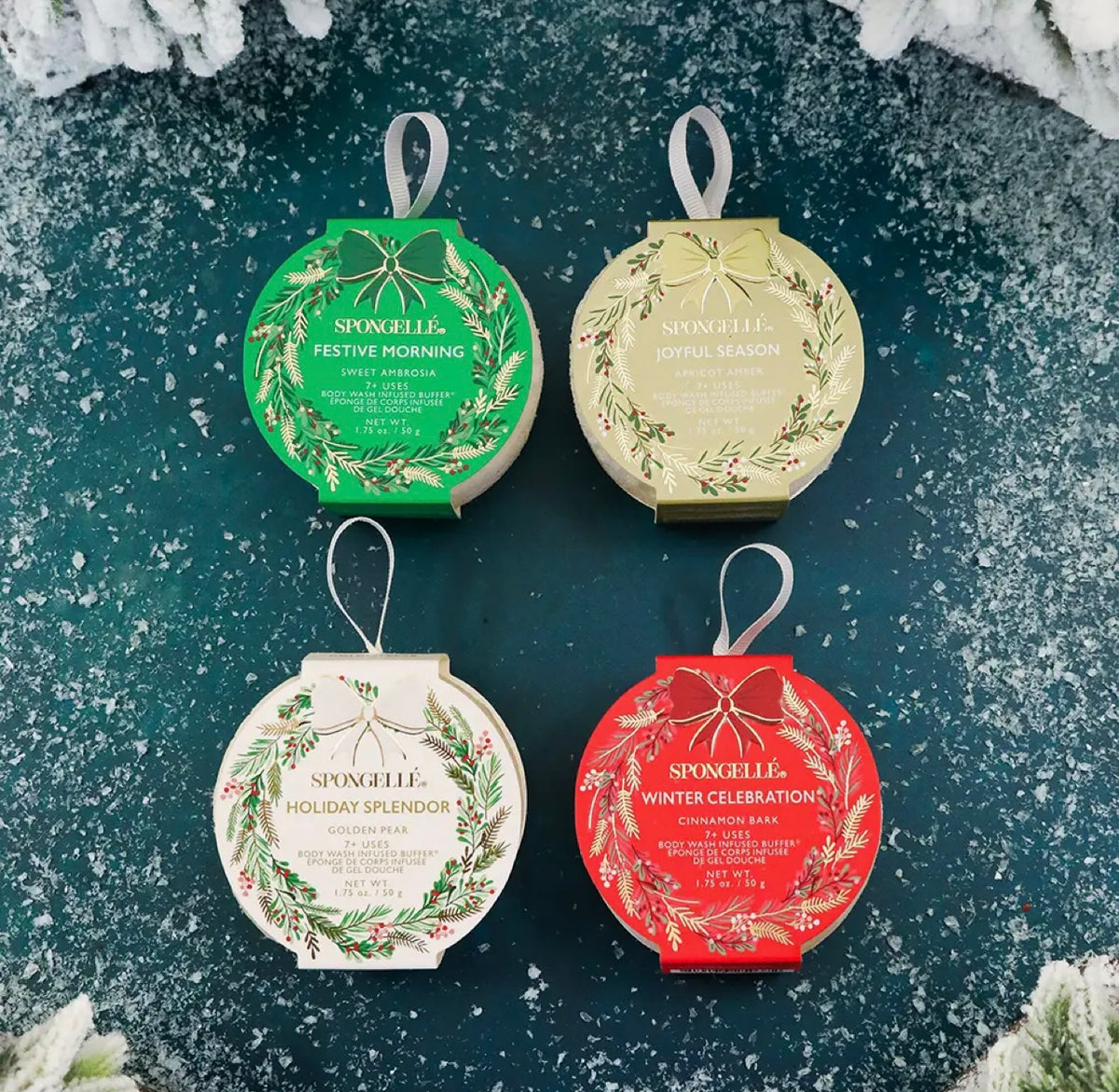 Spongelle Holiday Wreath Body Buffer Winter Celebration