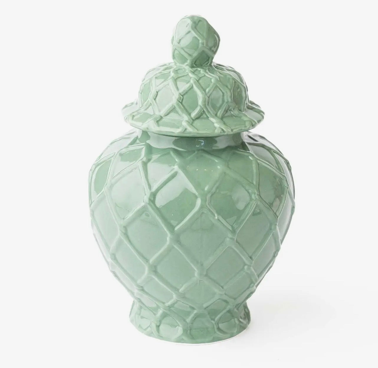 Green Textured Ginger Jar - Large