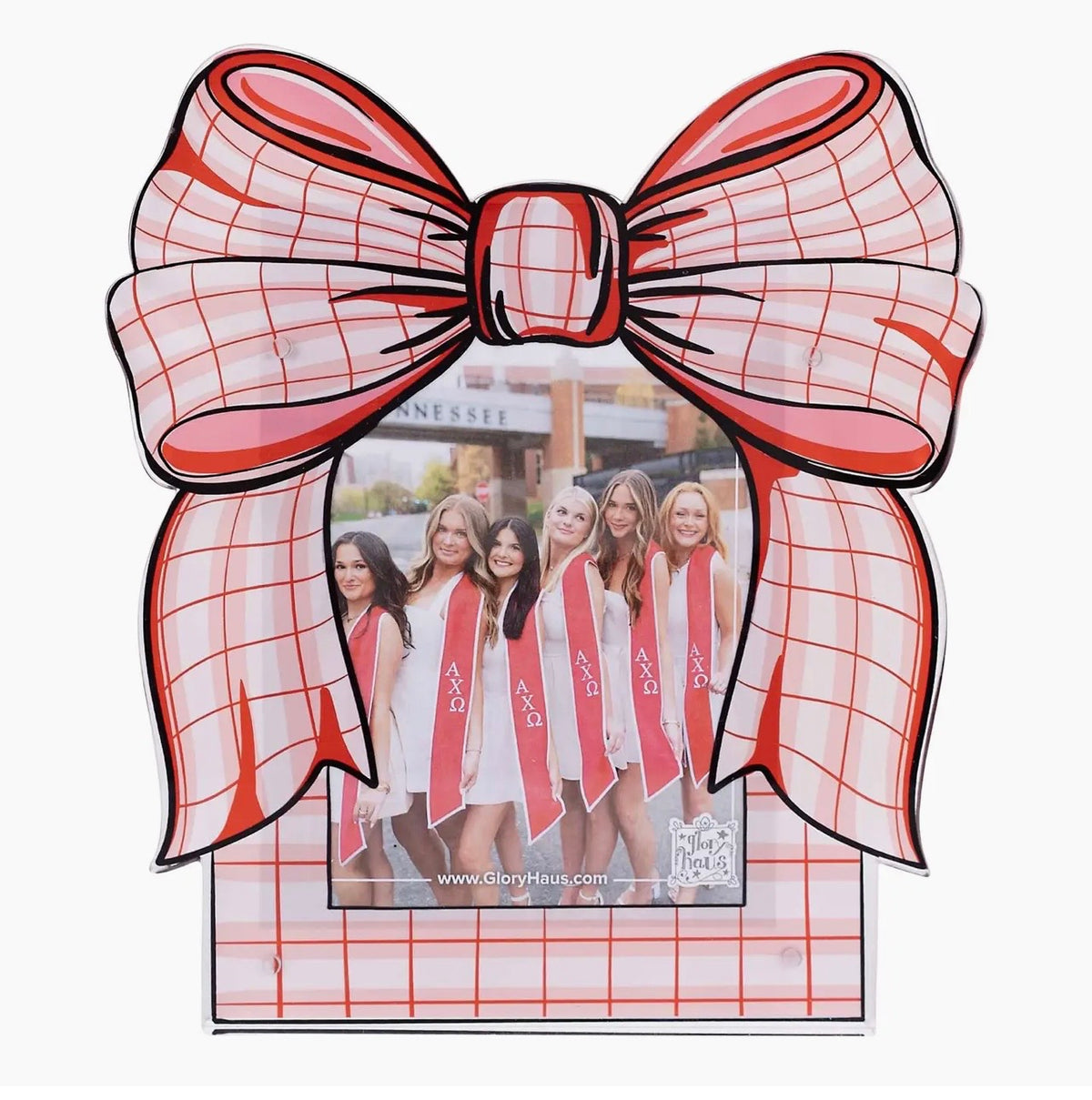 Glory Haus Red/Pink Bow Acrylic Frame