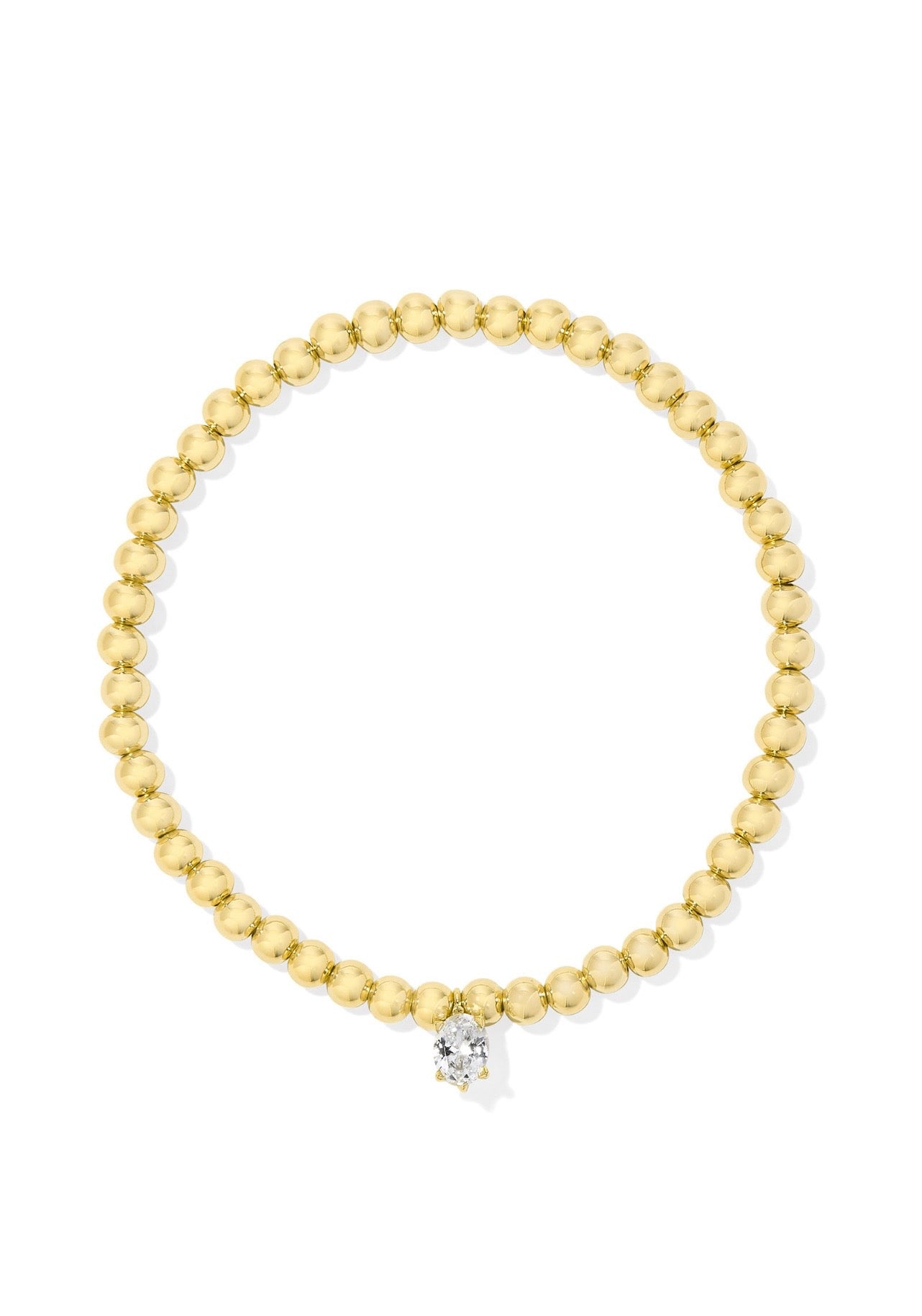 Kendra Scott Cailin Stretch Bracelet: Gold White Crystal