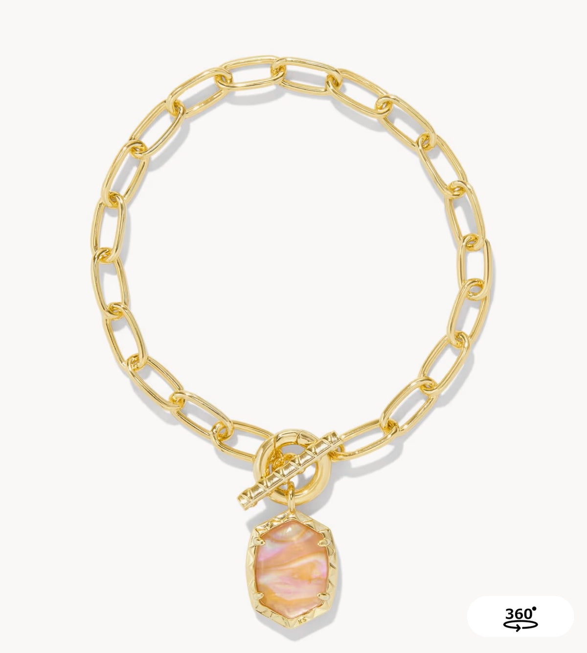 Kendra Scott Daphne Link Chain Necklace: Gold Pink