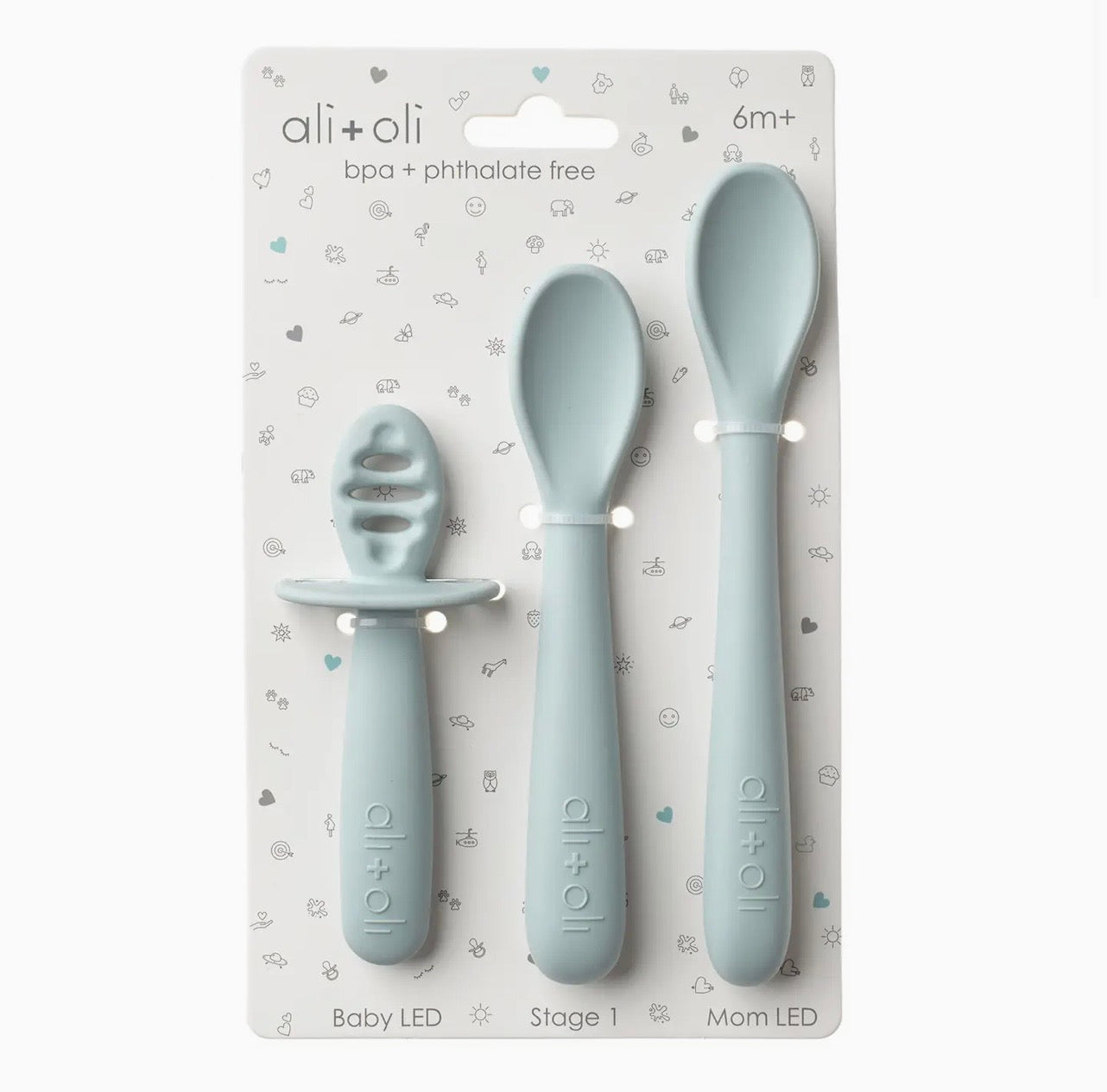 Ali+Oli (3 pc) Multi Stage Spoon for Baby - Blue