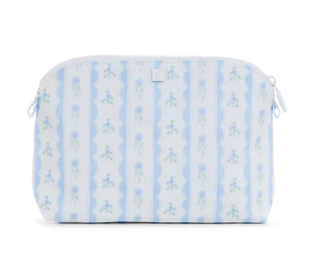 TRVL Design Goodie Cosmetic Bag Ribbon Floral Blue