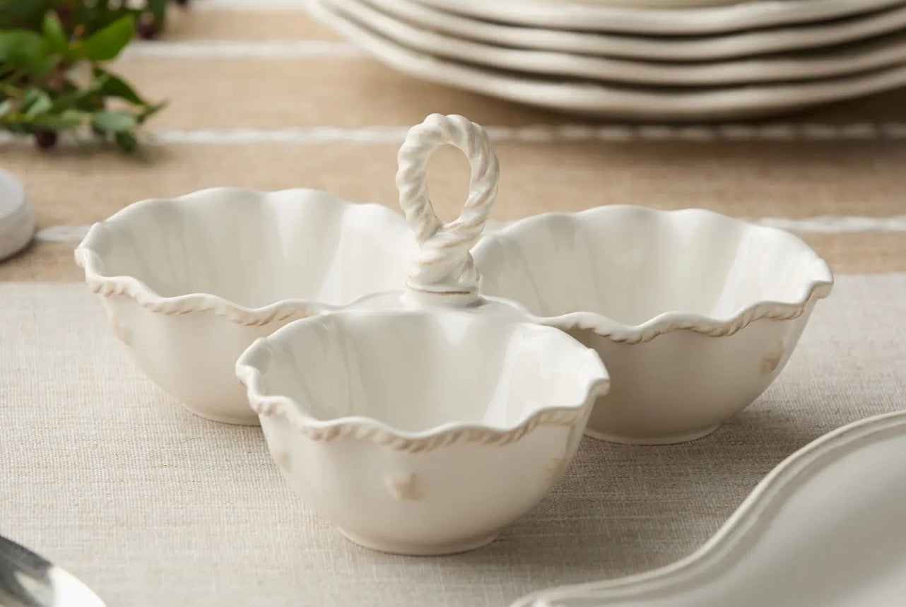 Certified Heritage Condiment Server - 3 Section with Artisan Handle