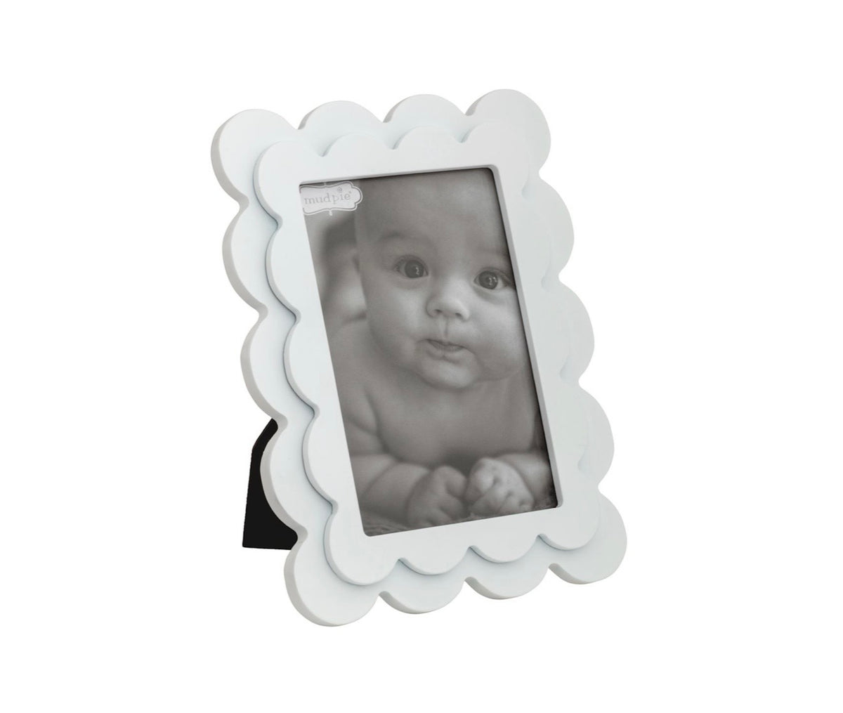 Mud Pie White Layered Wood Frame