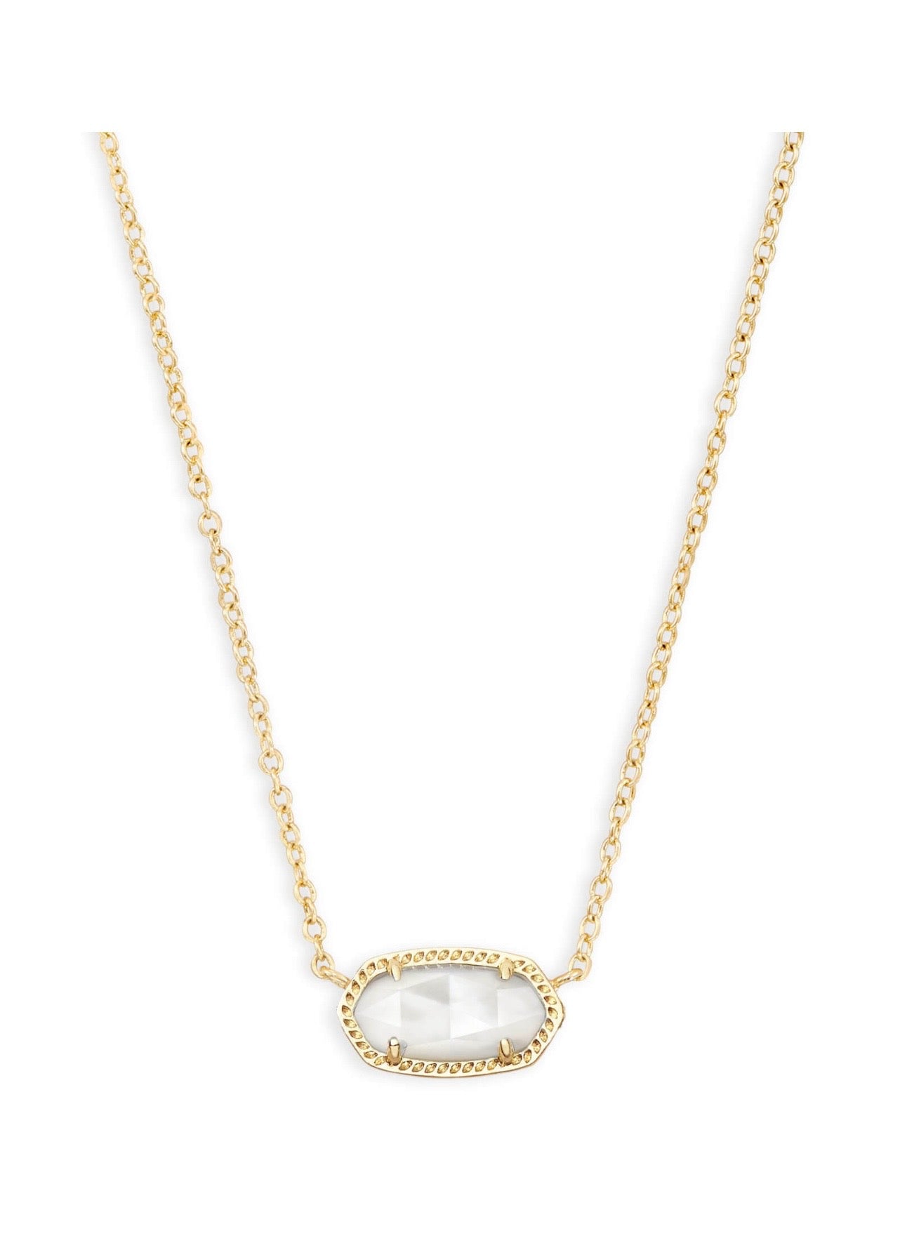 Kendra Scott Elisa Short Pendant Necklace: Gold Ivory Mother Of Pearl