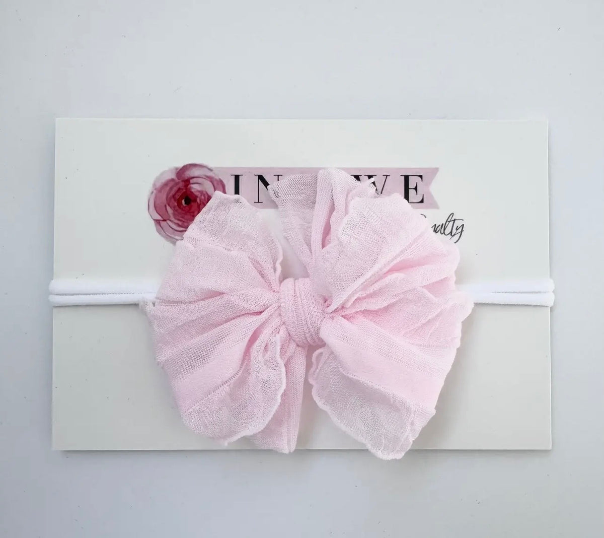 Rockin Royalty Skinny Mini Ruffled Headband Perfect Pink