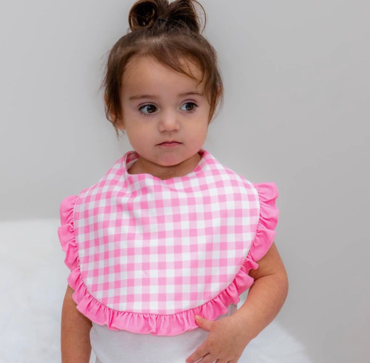 Sugar Bee Basic Bib - Pink Gingham