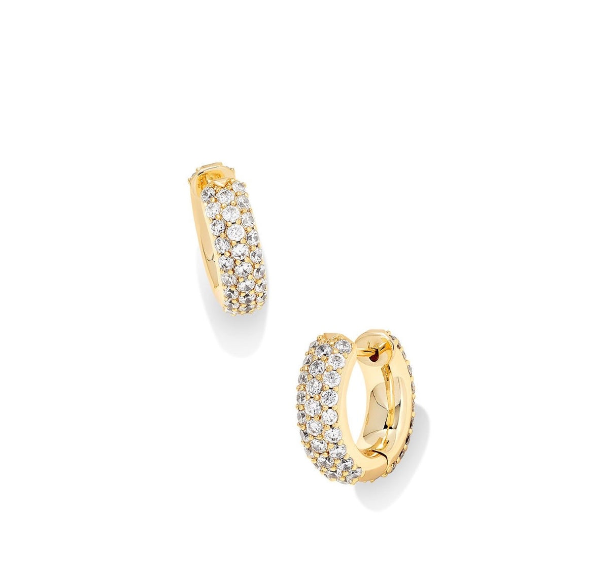 Kendra Scott Mikki Pave Huggie Earrings: Gold