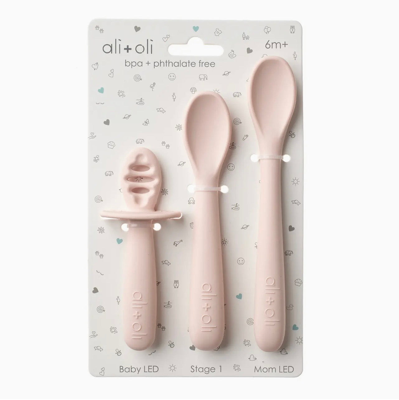 Ali+Oli (3 pc) Multi Stage Spoon for Baby - Blush