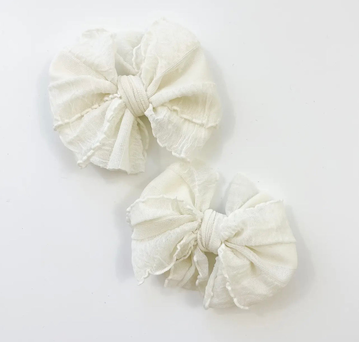 Rockin Royalty Ruffle Clip Set Ivory