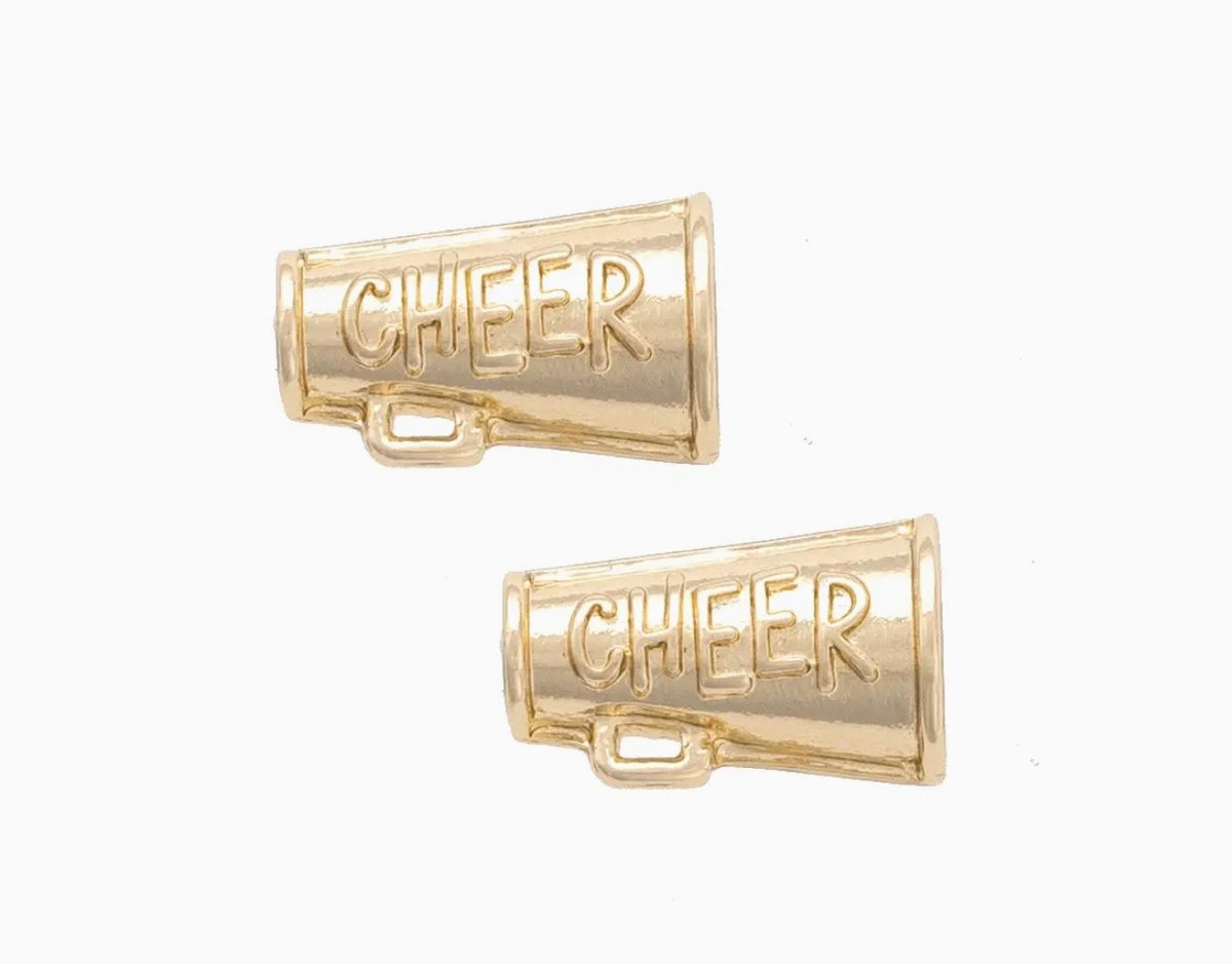 Cheer Stud Earrings in Shiny Gold