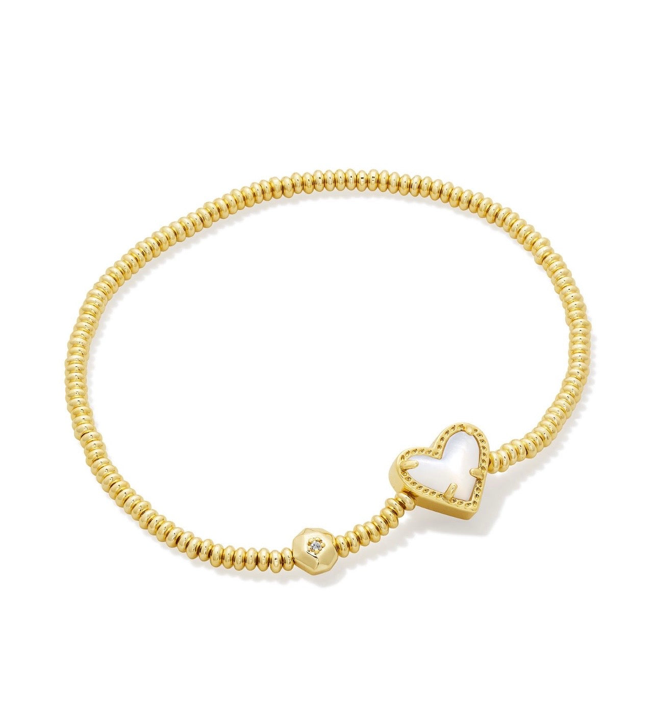Kendra Scott Ari Heart Stretch Bracelet: Gold Ivory
