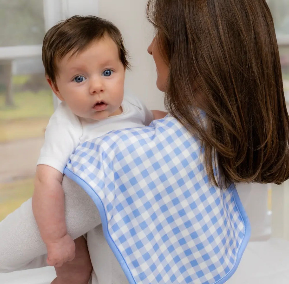 Sugar Bee Burp Cloth - Blue Gingham