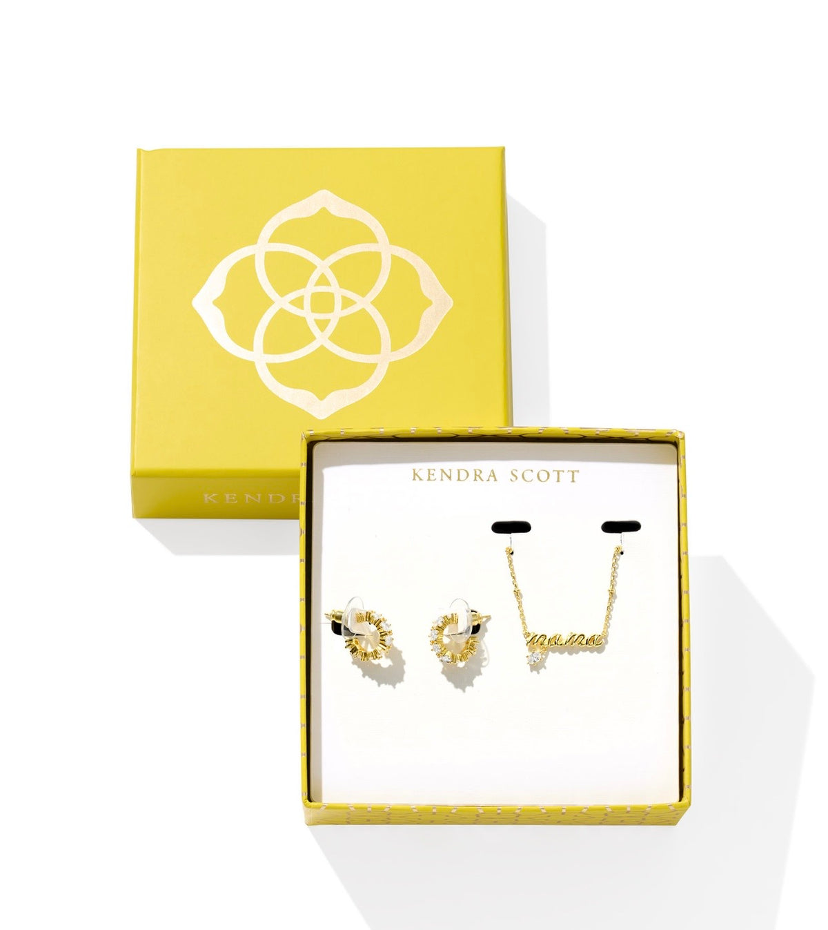 Kendra Scott Mama & Cailin Gift Set Gold White Crystal