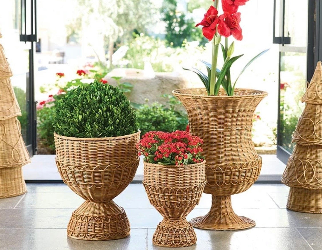 Santa Barbara Rattan Pedestal Basket Medium