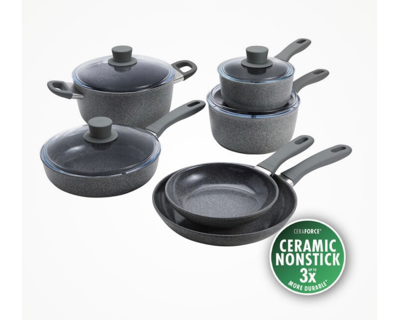 ZWILLING Parma Plus Ceramic Pot & Pans Set, 10pcs