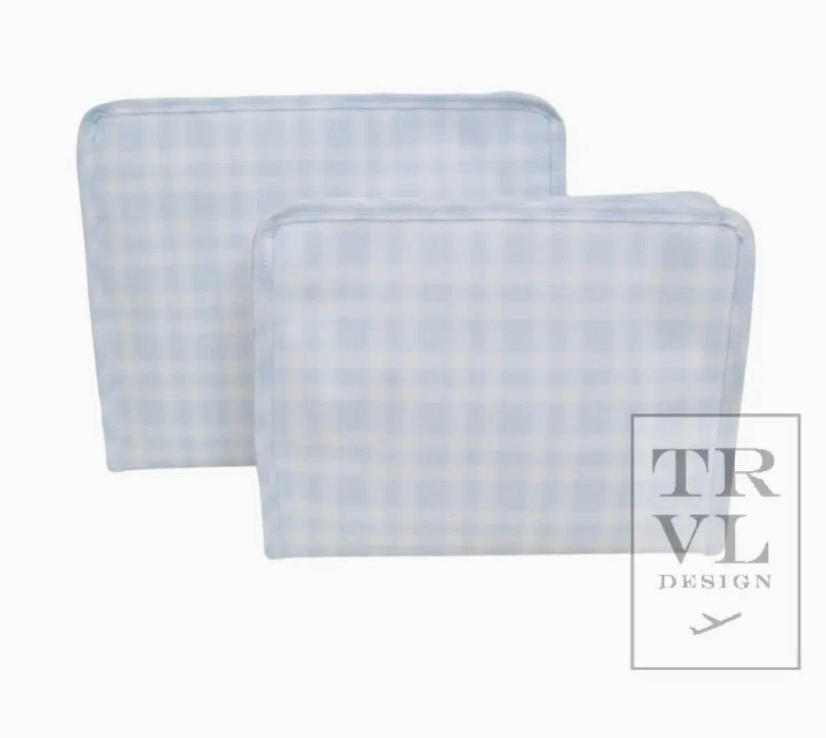TRVL Design Roadie Medium - Pimlico Plaid Blue Zip Pouch