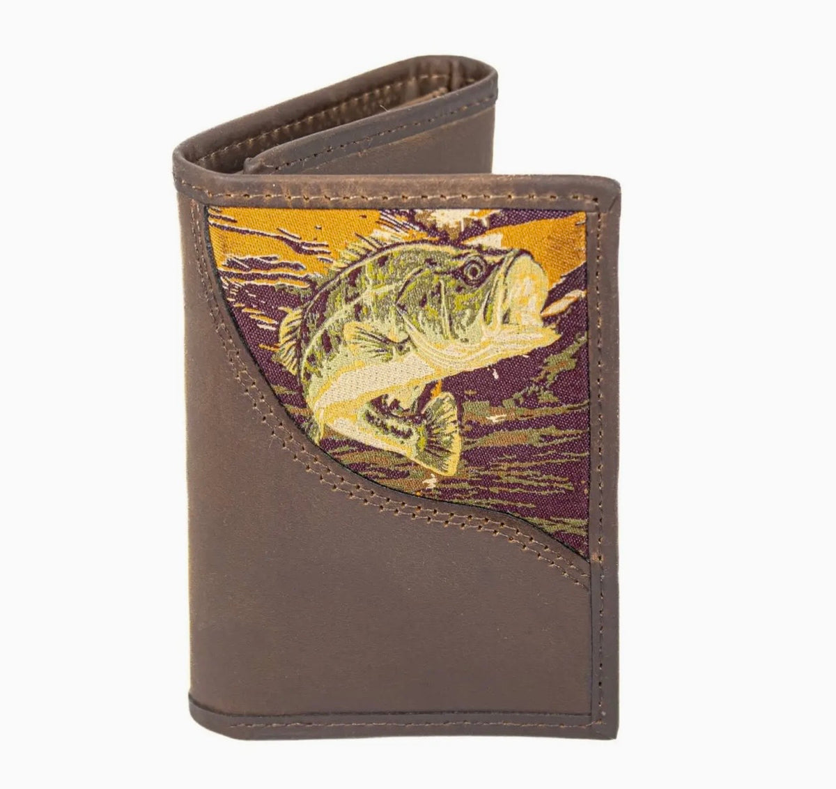 Zep Pro Mallard Men’s Trifold Woven Patch Leather Wallet