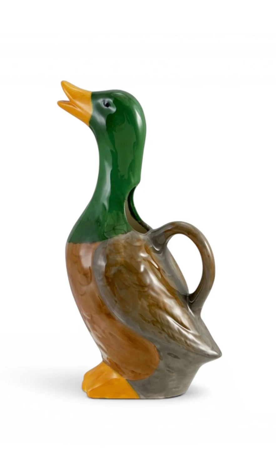 12oz Hand Painted Stoneware Duck Shaped Pitcher