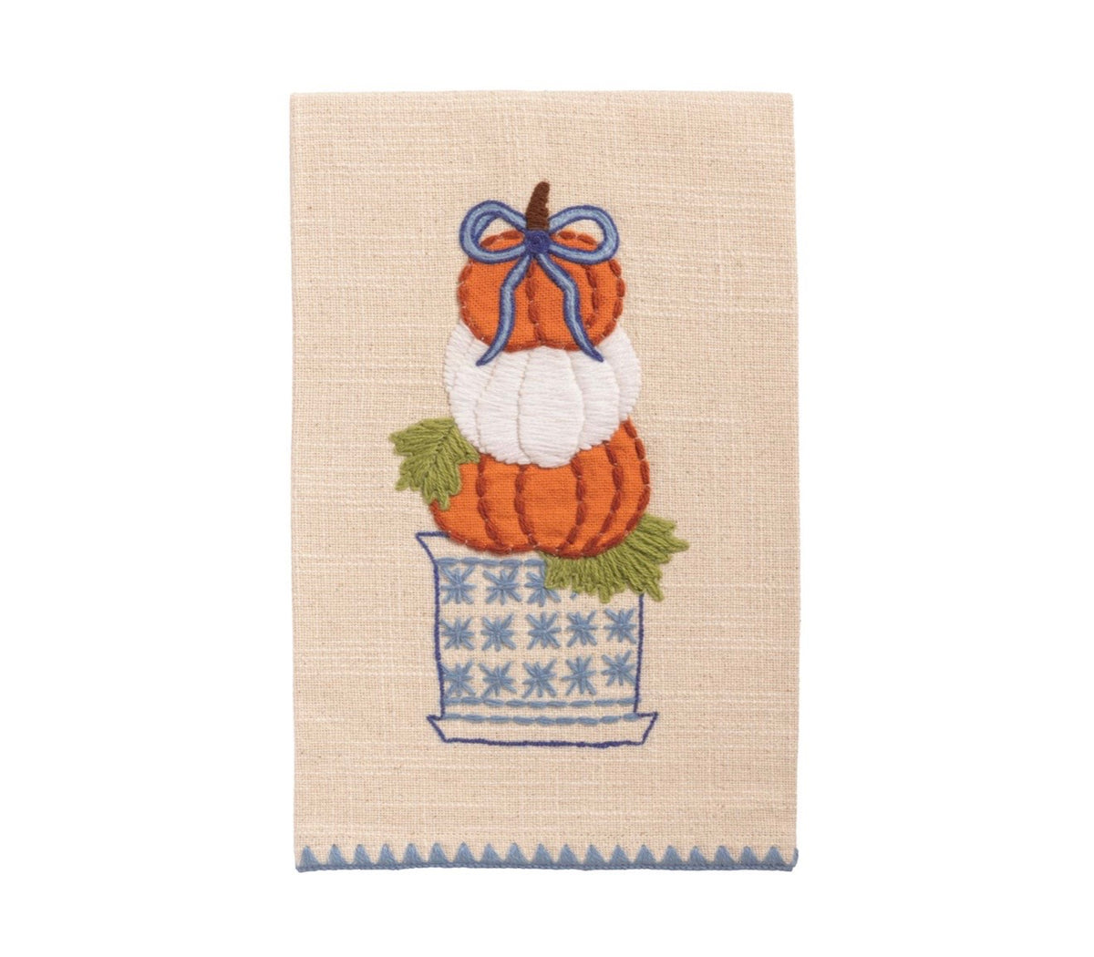 Mud Pie Stacked Appliqué Topiary Towel