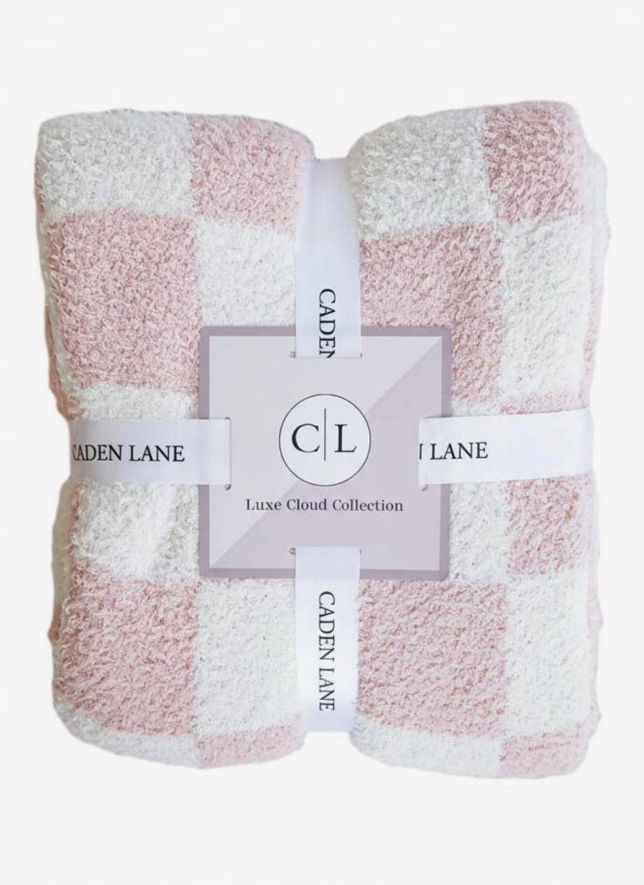 Caden Lane Luxe Throw Blanket 72x48 - Rose Check