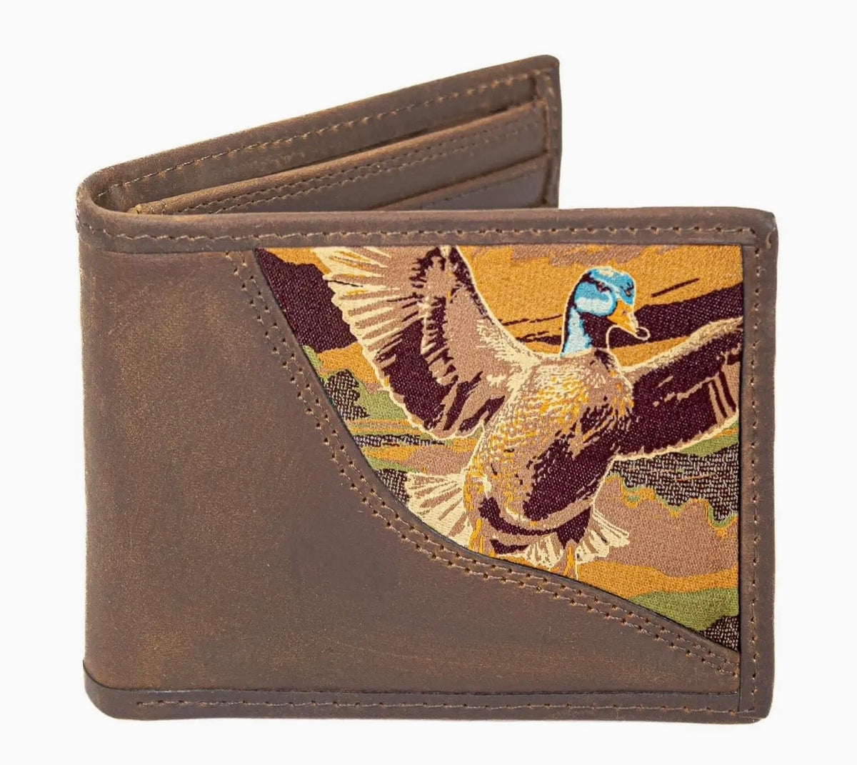 Zep Pro Mallard Men’s Trifold Woven Patch Leather Wallet