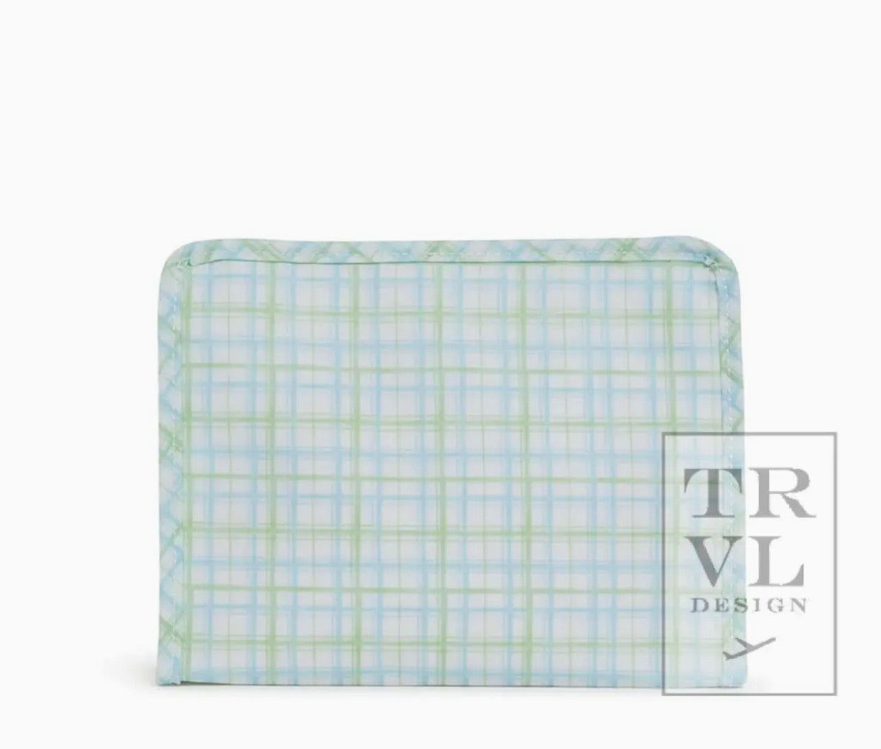 TRVL Design Roadie Medium - Classic Plaid Green Zip Pouch