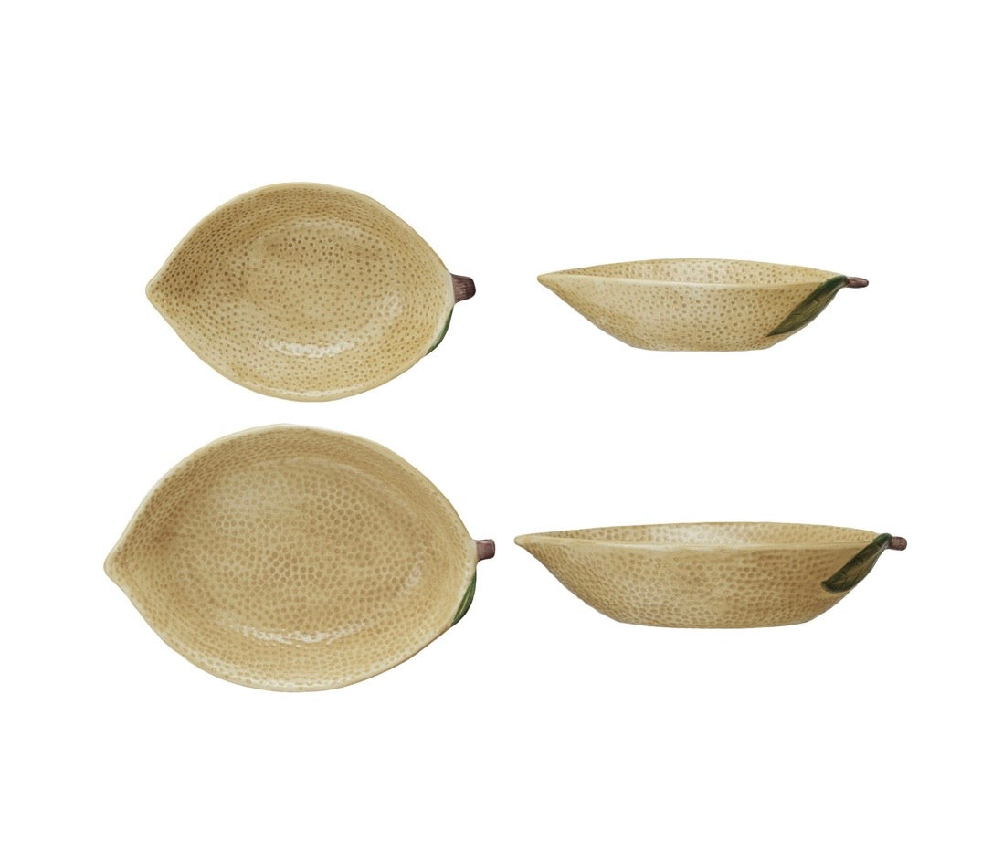 Stoneware Lemon Shaped Bowls, Multi