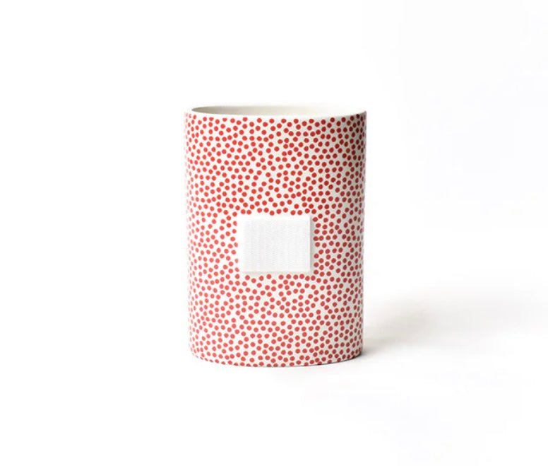 Happy Everything Red Small Dot Mini Oval Vase