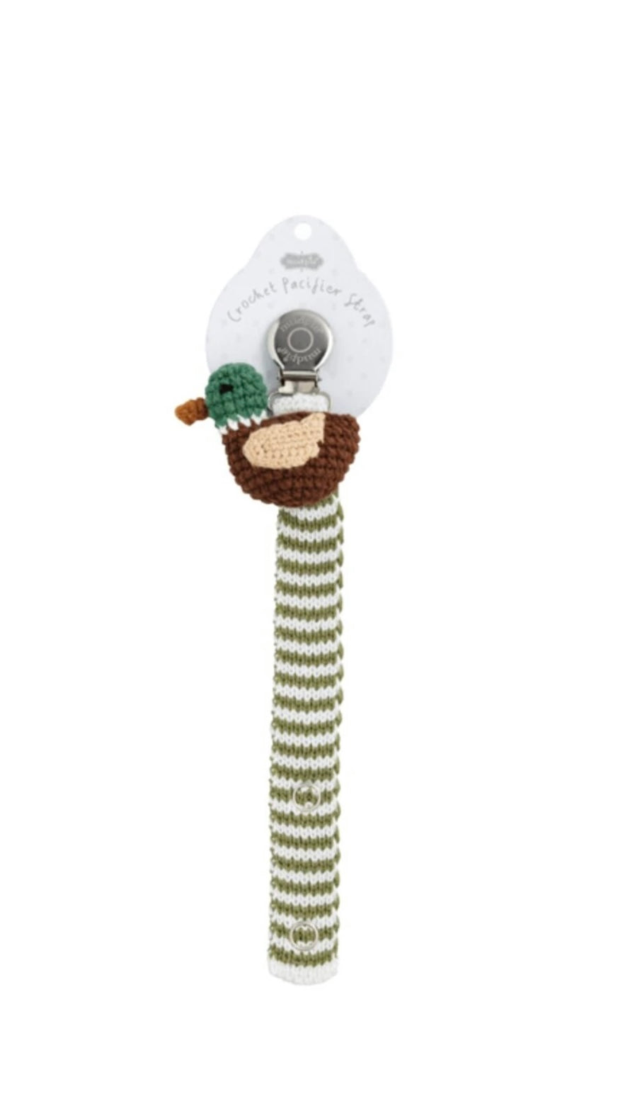 Mud Pie Duck Crochet Paci Clip