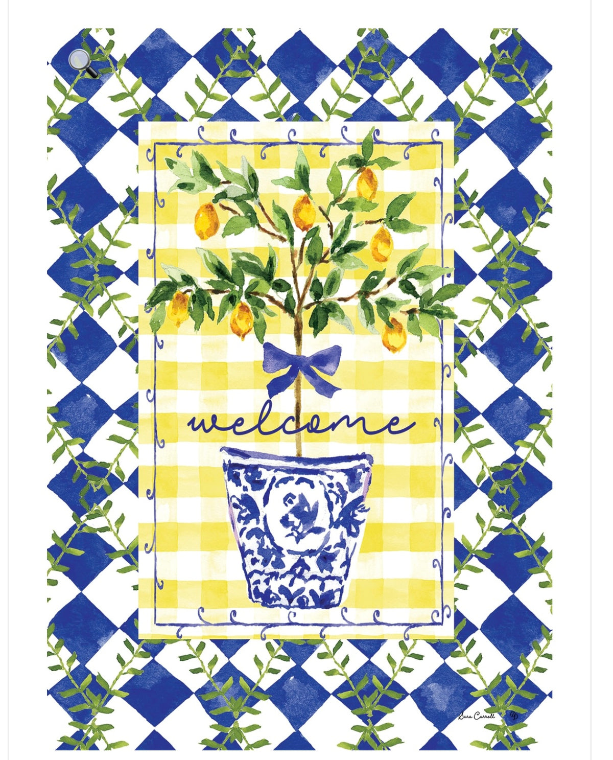 Custom Decor Hibiscus Lemon Tree Large Flag