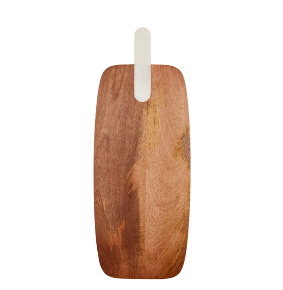 Wood Board with Marble Handle