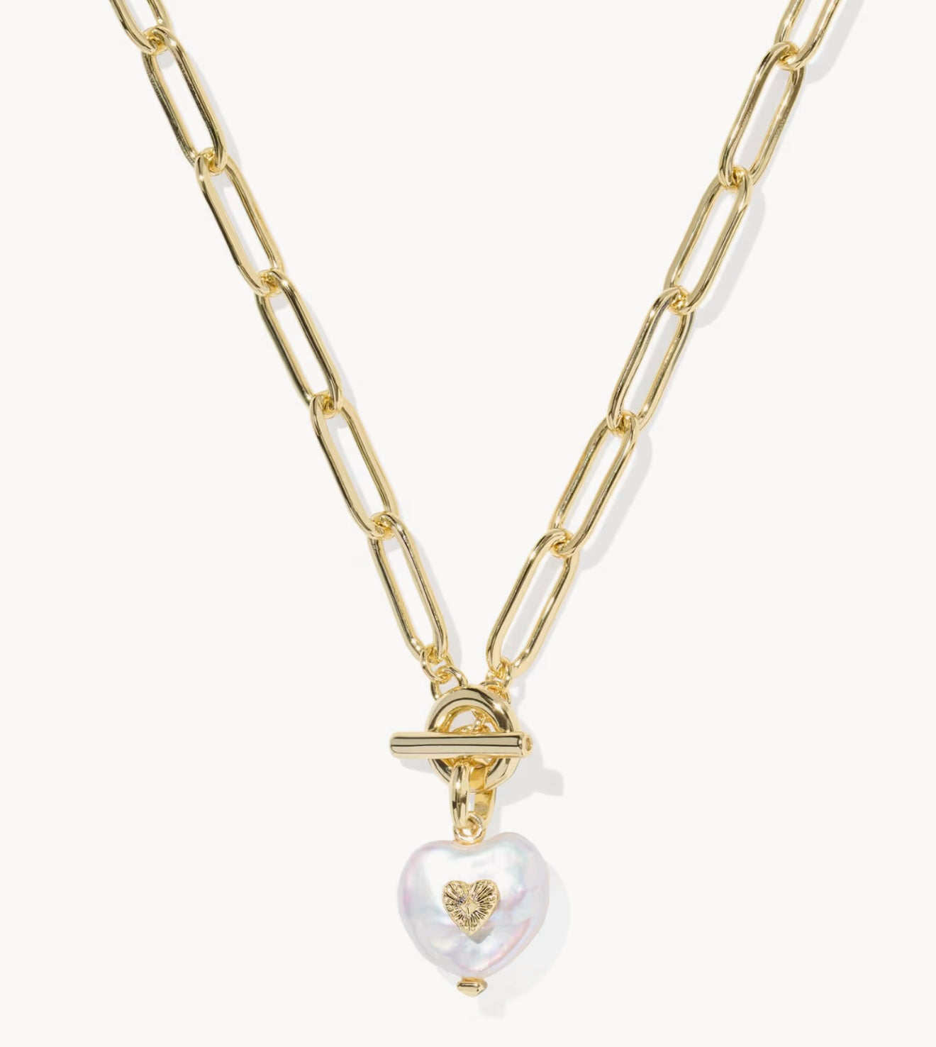Kendra Scott Sasha Heart Short Pendant Necklace Gold Freshwater Cultured Pearl
