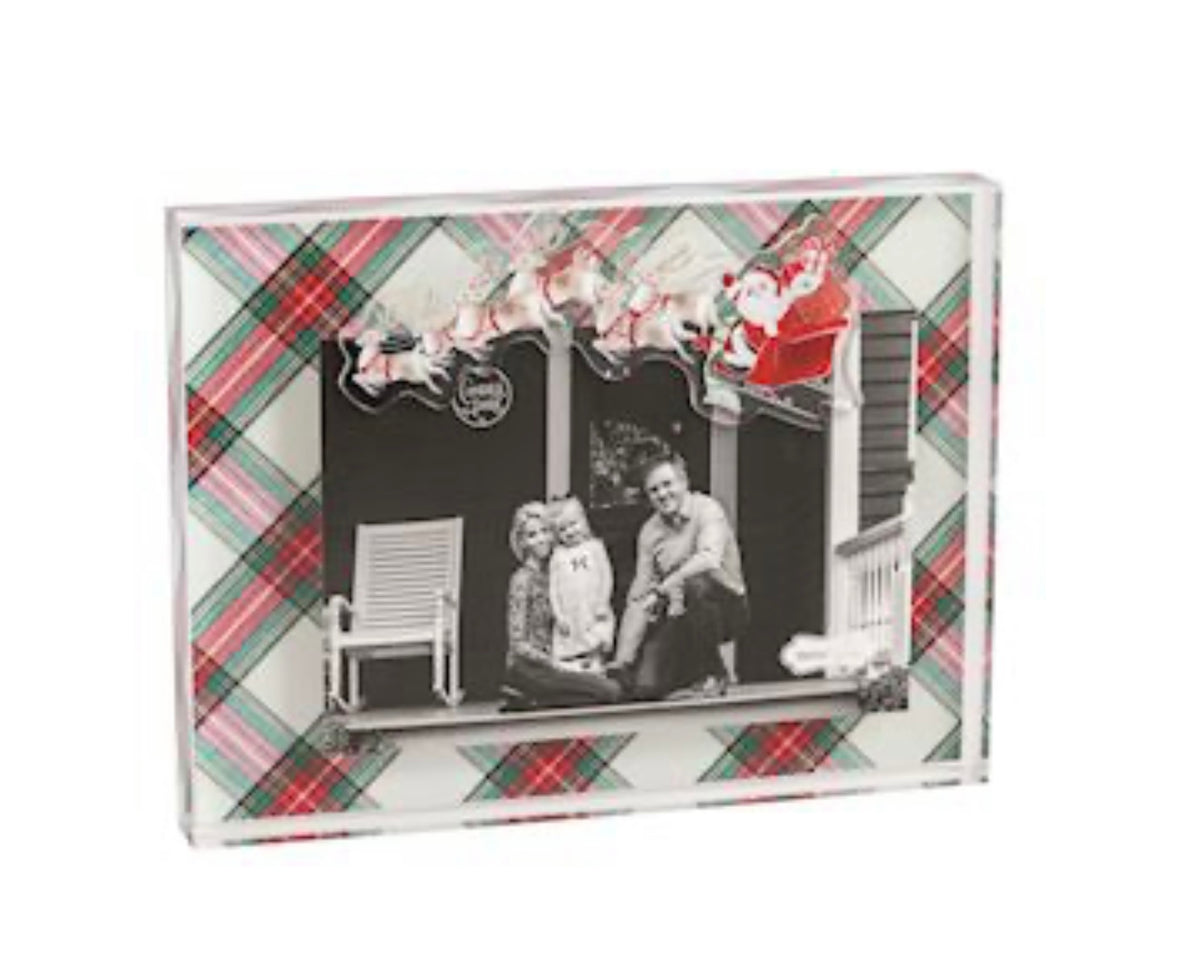 Mud Pie Sleigh Tartan Acrylic Frame