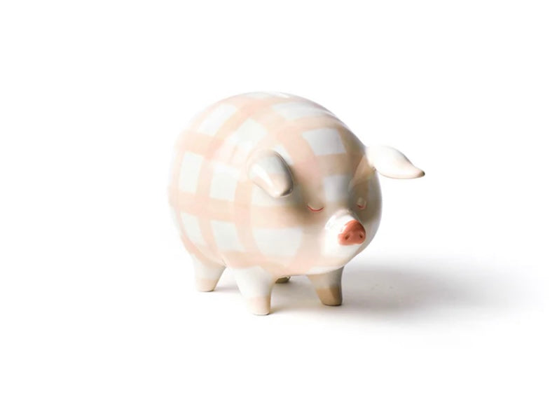 Cotton Colors Pink Gingham Piggy Bank
