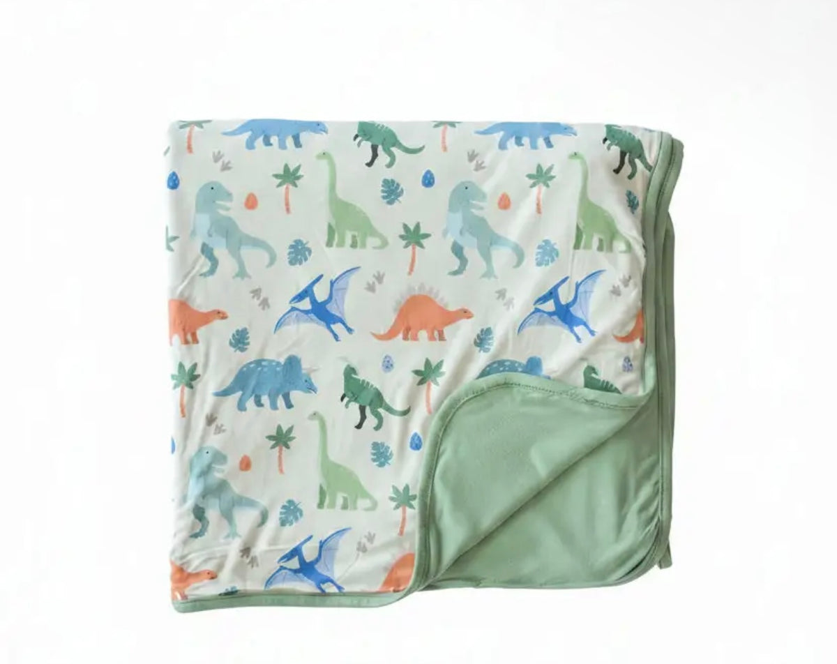Caden Lane Double Sided Bamboo Blanket Little Fossil Neutral