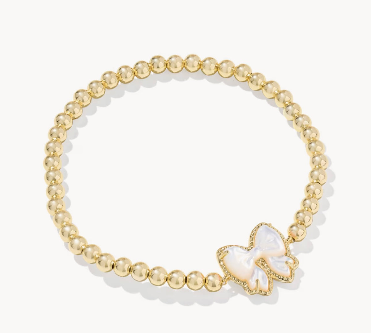 Kendra Scott Haley Bow Stretch Bracelet : Gold Ivory