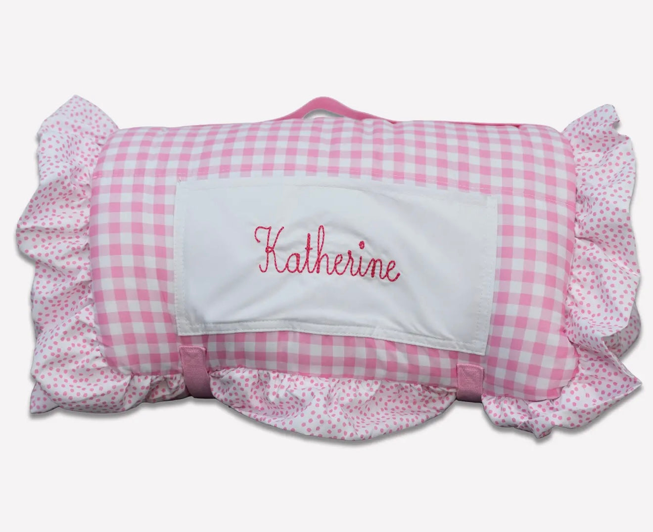 Sugar Bee Nap Mat - Ruffle Pink Gingham