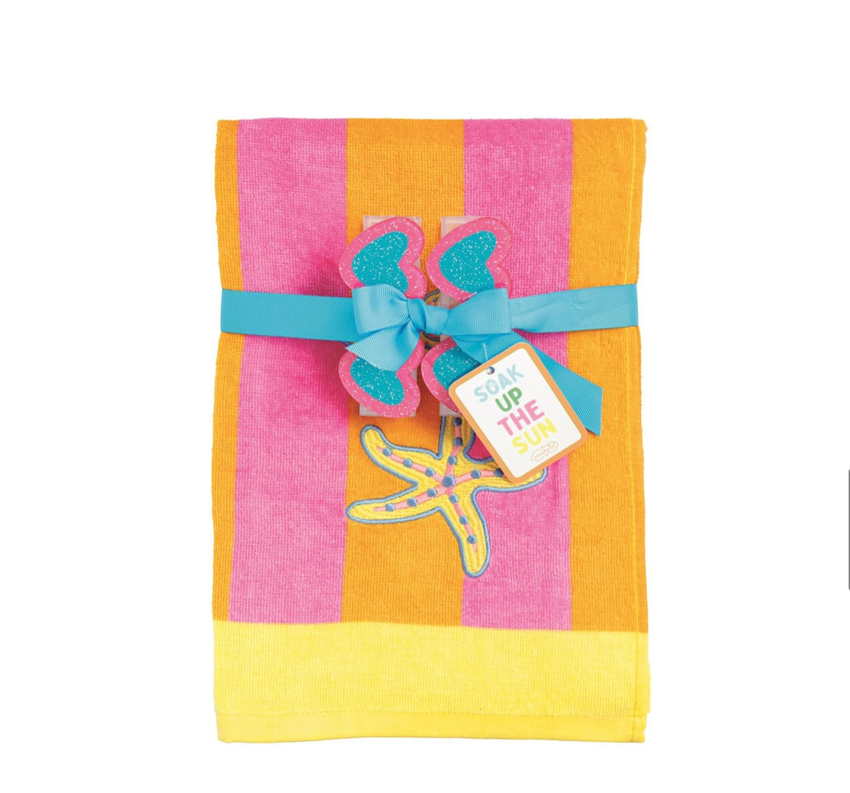 Mud Pie Terry Cloth Towel Set Orange