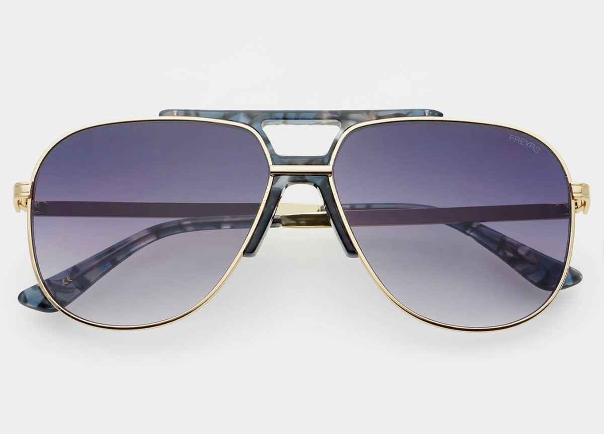 Freyers Logan Acetate Aviator Unisex sunglasses - Light Gold/Gray