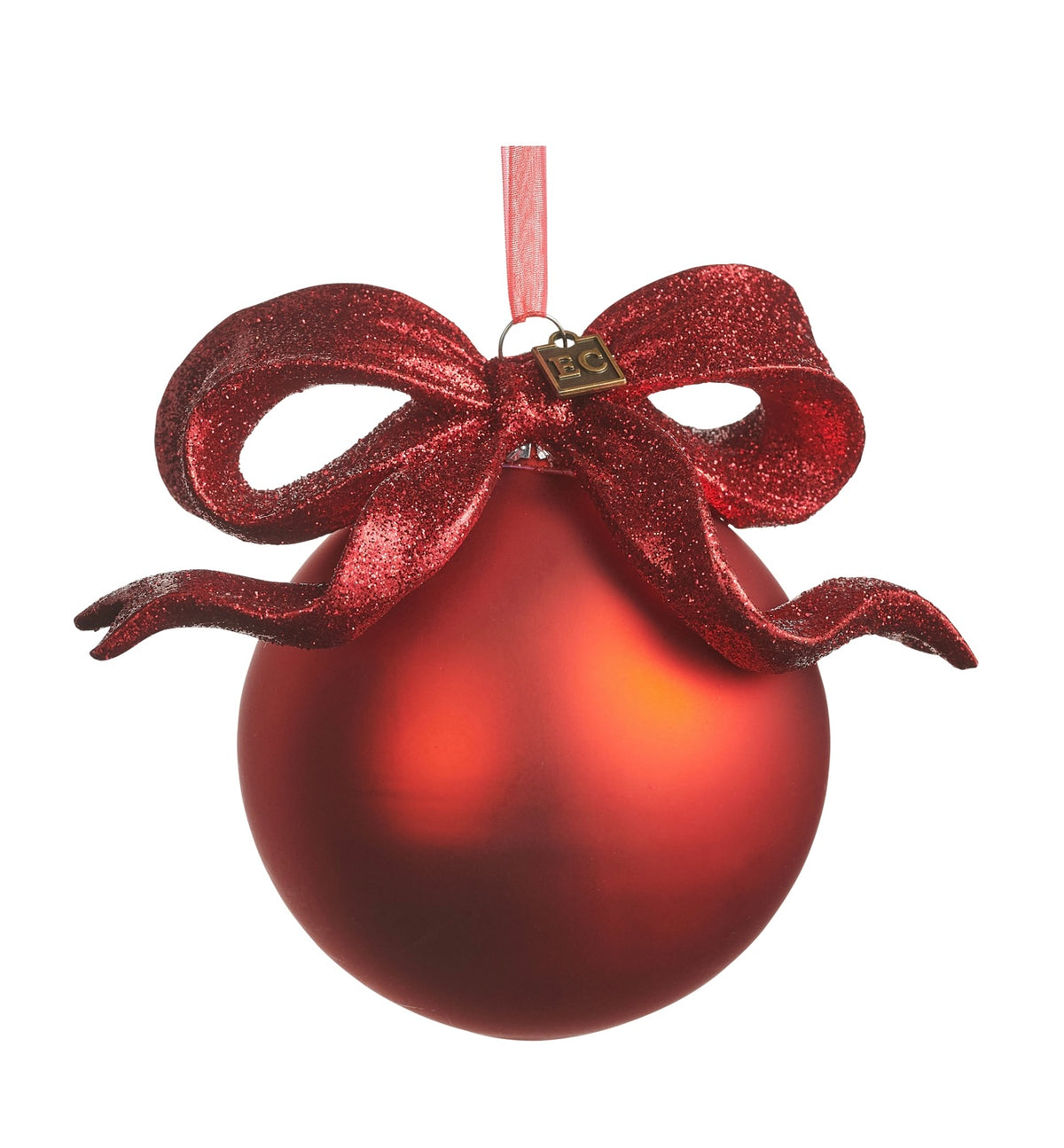 Raz 5.5” Red Ribbon Ball Ornament