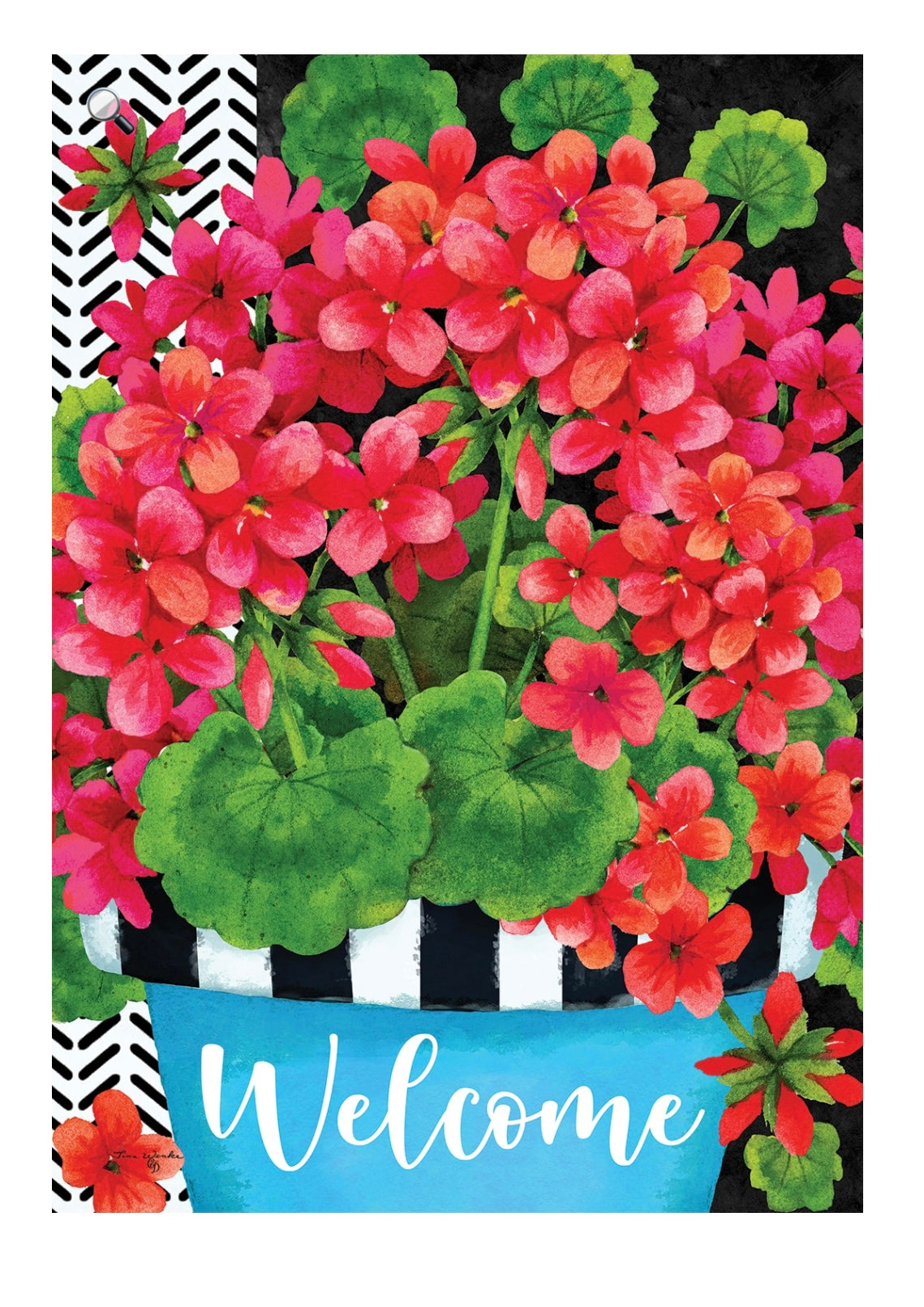 Blue Pot Geranium Large Flag