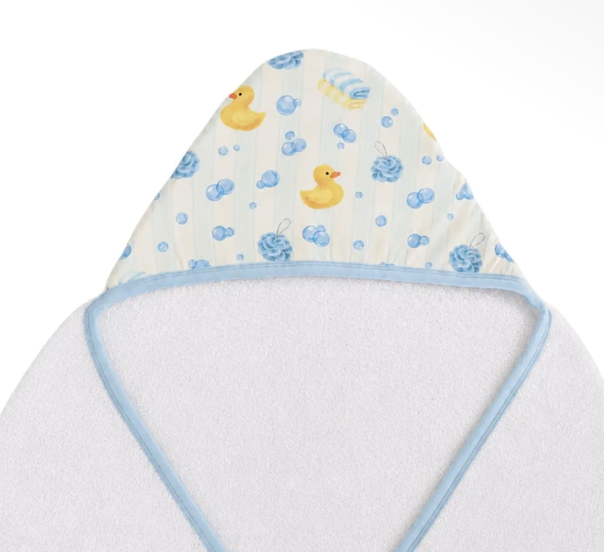 Caden Lane Bamboo Hooded Towel Bubble Duckies Blue