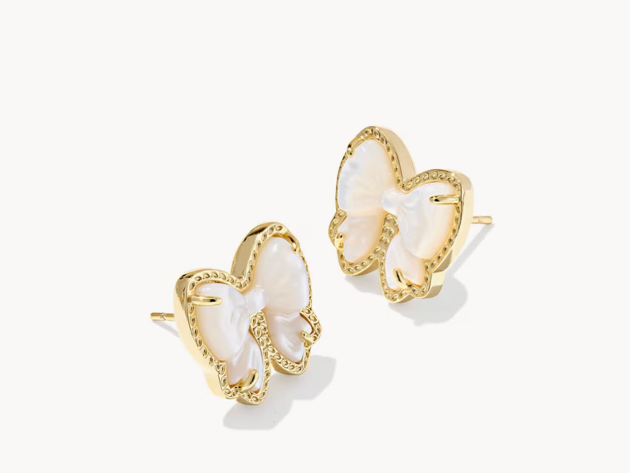 Kendra Scott Haley Bow Stud Earrings : Gold Ivory