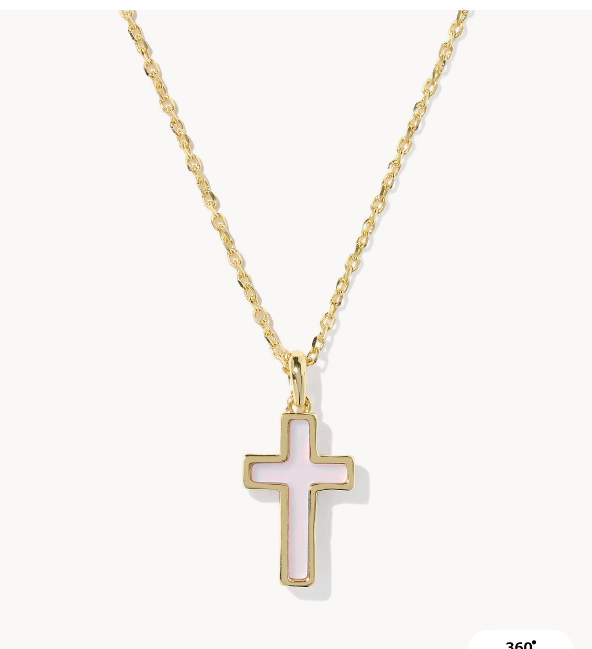 Kendra Scott Gold Cross Matte Blush Pink