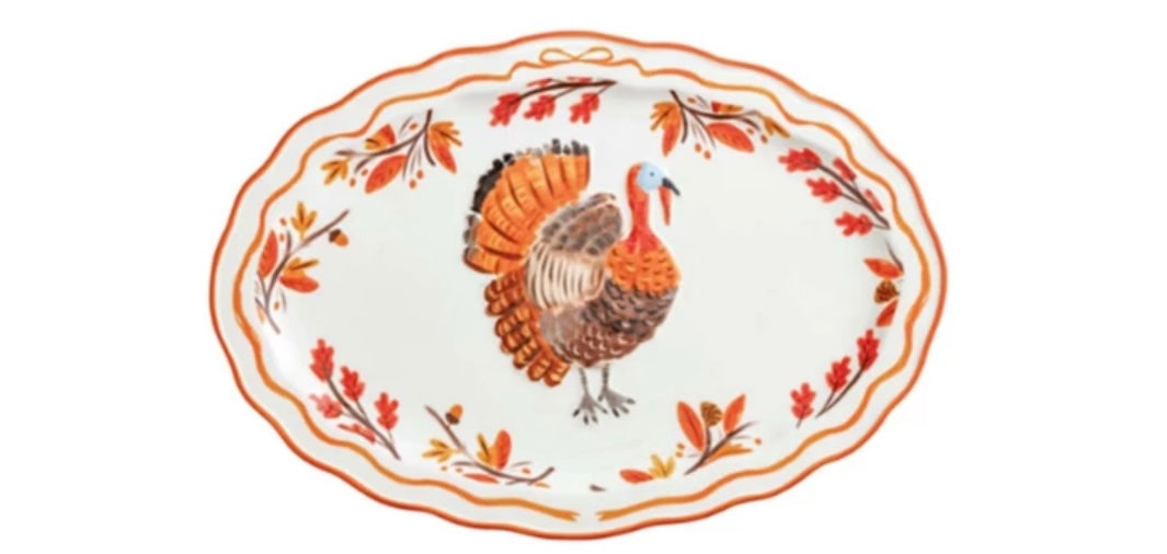 Mud Pie Turkey Whimsical Platter